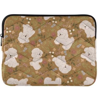 Imagem de Capas protetoras para laptop com flores fofas Poodles Capa protetora para notebook durável universal 14 13 polegadas capas para laptop