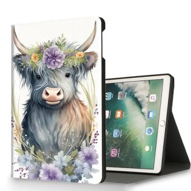 Imagem de RUUHLJLET Capa para tablet Samsung Galaxy Tab A11 Plus 2025/ Tab A9 Plus 2023 de 11 polegadas, despertar/hibernar automaticamente, capa protetora com suporte ajustável - flores de vaca