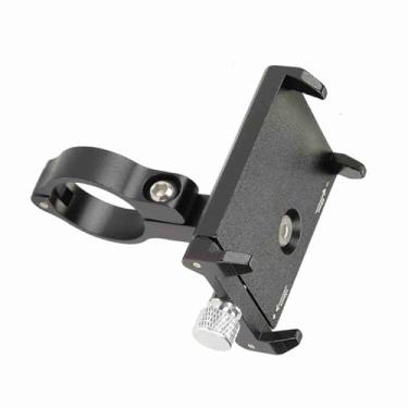 Imagem de Generic Cnc Liga de Alumínio Bicicleta Suporte de Telefone Estável à Prova de Choque Portátil Guiador Suporte de Clipe de Telefone para Pilotos Preto 1.9-3.9 Polegadas (Preto)