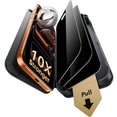 Imagem de ESR Accessory Glass by Corning Pacote com 3 películas de vidro 9H+ para iPhone 17 Pro Max, com tecnologia antirreflexo AR, à prova de estilhaçamento de grau militar e durável com bandeja UltraFit