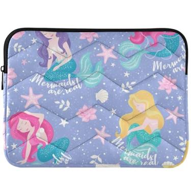 Imagem de Capa para laptop roxa sereia rosa bufante para MacBook Pro 13 polegadas capa fofa para notebook capa universal 13-14 polegadas