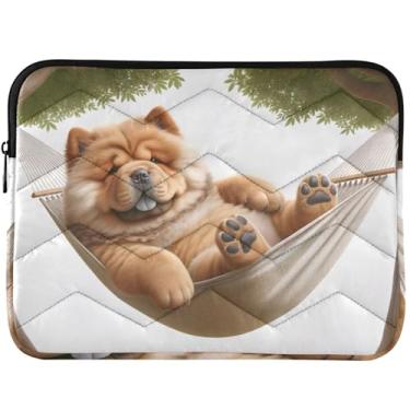 Imagem de Capa para notebook personalizada Chow Chow Dog fofo filhote acolchoado capa para notebook capa decorativa fofa para computador universal 13-14 polegadas capa para laptop