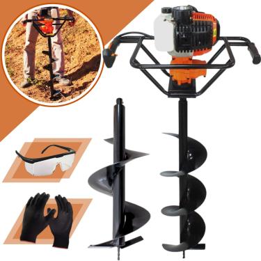Imagem de Perfurador De Solo a Gasolina Vulcan Trent 52cc 2,5hp + Broca 80x20cm + Broca 80x30cm