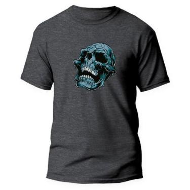 Imagem de Camiseta Básica Algodão Premium Estampa Digital Cranio Verde - Pavesi,