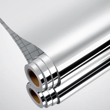 Imagem de YENHOME Adesivo de espelho refletivo sem vidro de 43 cm x 1490 cm para paredes, papel de parede removível