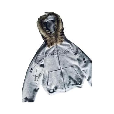 Imagem de Jaqueta Feminina Gótica Punk Com Capuz De Pele Sintética, Moda Inverno