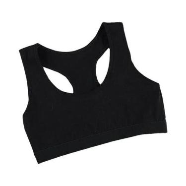 Imagem de Sutiã Esportivo De Algodão Em Cor Sólida Estilo Colete Sem Arame Para 
