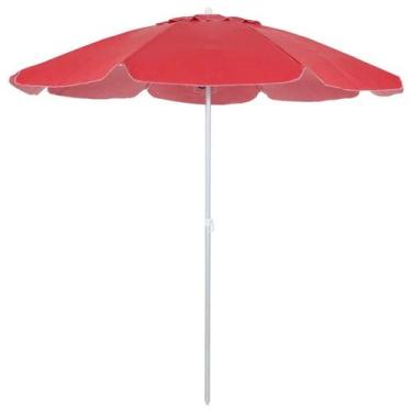 Imagem de Guarda-Sol em Bagum Haste de Alumínio 1,8m Vermelho 9604 Bel - Belfix