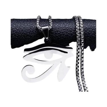 Imagem de Colar Masculino De Aço Inoxidável Com Olhos Egípcios, Olho De Ra, Joia