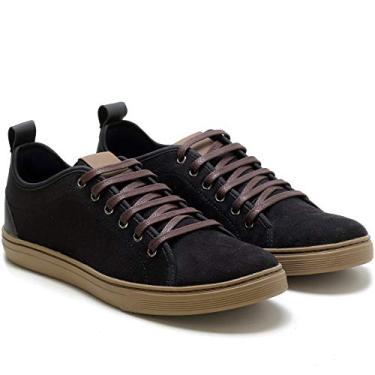 Imagem de Sapatênis Casual com Textura Masculino Cadarço e Sola Borracha Reta