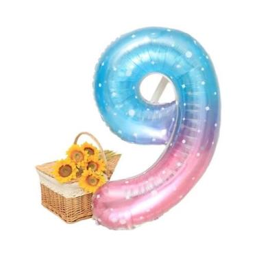 Imagem de Balões De Folha Gigantes De 40 Polegadas Com Números, Cor Gradiente Cé