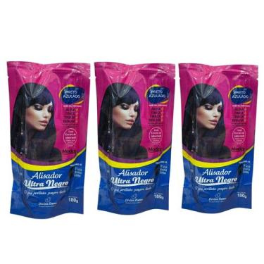 Imagem de Kit C/ 3un Henê Ultra Negro Alisador 180g Preto Azulado - Divina Dama
