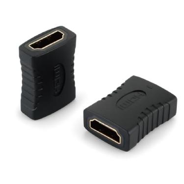 Imagem de Tecmojo Acoplador HDMI 4K, adaptador de extensão HDMI 2.0 fêmea para fêmea, suporta 4K a 60Hz para laptop, PC, monitor, projetor, Roku TV, pacote com 2, preto