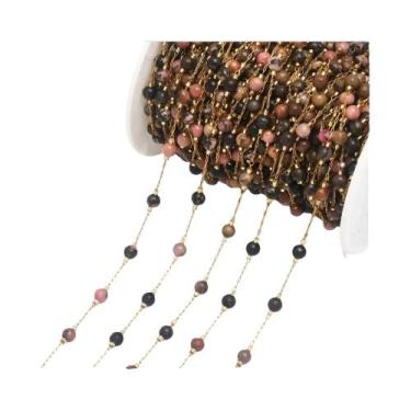 Imagem de Corrente De Pedras Naturais Com 1 Metro De Comprimento, Fio De Pedras 