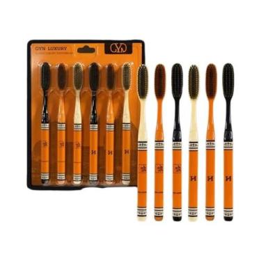 Imagem de Escova De Dentes Manual De Cerdas Macias Laranja Para Adultos, Limpeza