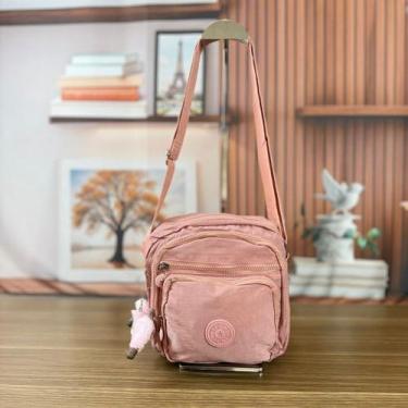 Imagem de Bolsa Transversal Feminina Compacta Pequena Alça Ajustável Chaveiro Zí