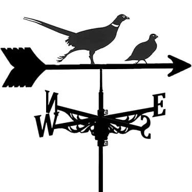 Imagem de Cata-vento de metal animal cata-vento, palheta de vento preta vintage para quintal, indicador de direção de vento oco para jardim ao ar livre, telhado, paddock, palheta de vento para quintal, suporte