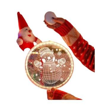 Imagem de Luzes De Natal LED Com Decoração De Papai Noel E Rena Para Portas, Jan