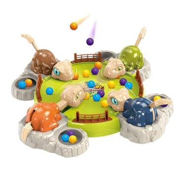 Imagem de Jogo de dinossauro faminto para crianças | Brinquedo educativo de desenvolvimento para coordenação olho-mão - Jogo de tabuleiro de xadrez de dinossauro comendo feijão | para crianças, meninos, meninas