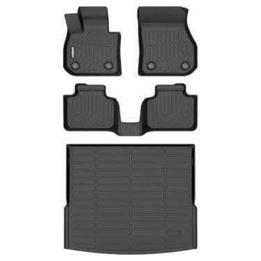 Imagem de GINOWY - Tapetes de chão e forro de carga para BMW X1 2023-2026, TPE para todos os climas, tapetes de borracha, tapete de porta-malas para acessórios de carro BMW X1