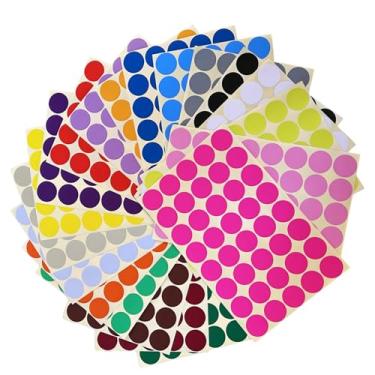 Imagem de Adesivos de pontos coloridos redondos de 2,5 cm, 800 etiquetas autoadesivas em 20 cores sortidas, 40 por cor para organização de casa e escritório, educação e artesanato