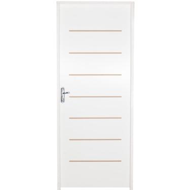 Imagem de Kit Porta de Madeira Cristal Hdf Primer 2,10x0,82 Esquerda