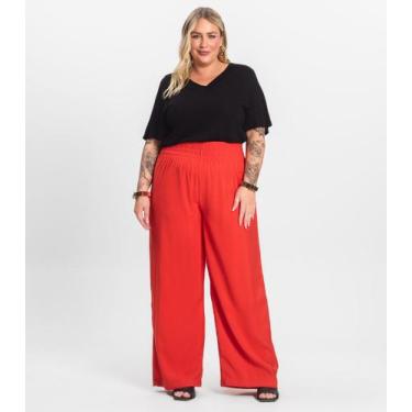 Imagem de Calça Pantalona Plus Size Secret Glam Laranja, Plus G3, Laranja