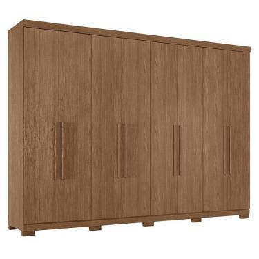 Imagem de Guarda Roupa Casal 8 Portas 4 Gavetas Master New Jatobá Acetinado Com Pés - Santos Andirá