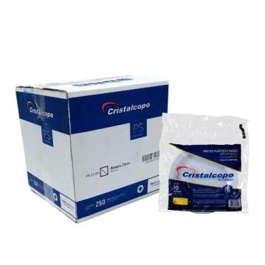 Imagem de Prato Descartável 23cm Raso Cristalcopo caixa com 25x10 unidades