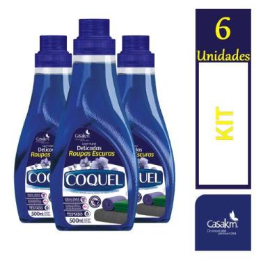 Imagem de Kit 6 Lava Líquido Coquel Roupas Escuras e Delicadas 500ml