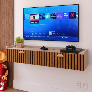 Imagem de Rack Suspenso 1.20 Home Decor Tv 42" Bancada Flutuante 2 Porta Puxador