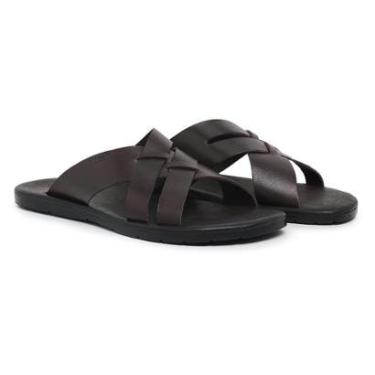 Imagem de Chinelo Masculino Lecas Confortável em couro legítimo-Masculino