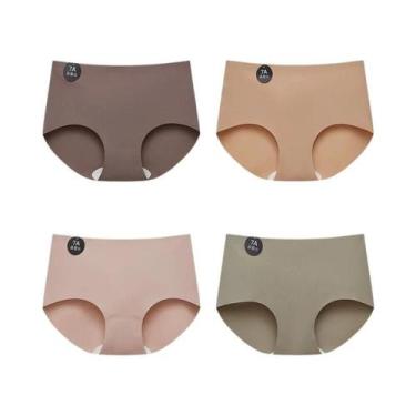 Imagem de Conjunto De 4 Calcinhas De Seda Sem Costura Para Mulheres, Confortávei