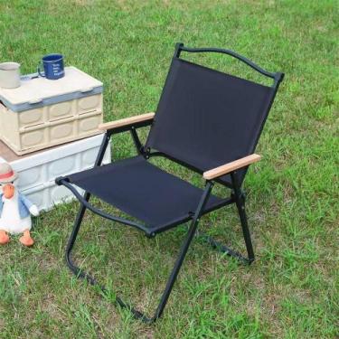Imagem de Cadeira Camping Dobrável Com Braços De Madeira - Sortida - Top Rio