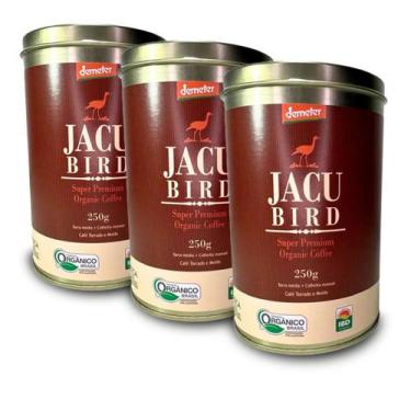 Imagem de Café Jacu Bird Torrado e Moído Kit 3 Latas de 250g - Jacu Bird Camocim