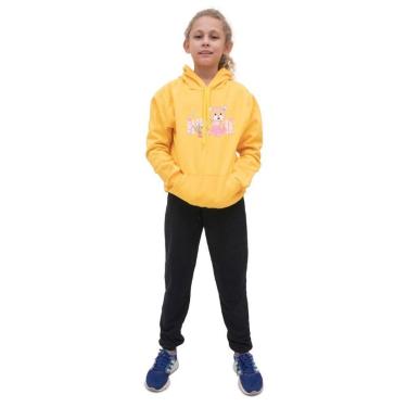 Imagem de Conjunto Moletom Infantil Blusa e Calça Estampada Inverno Com Capuz e Bolsa Para Escola Dia a Dia-Unissex