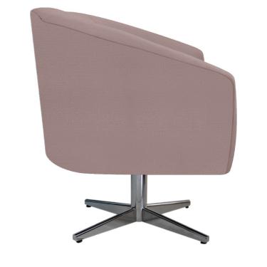 Imagem de Poltrona Luiza Base Giratória de Metal Linho Rosê