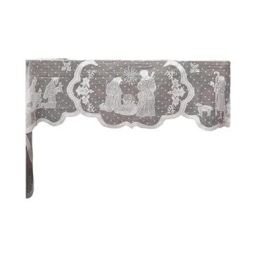 Imagem de Guirlanda De Renda Branca Jesus 20x90 Polegadas Decoração De Natal Par