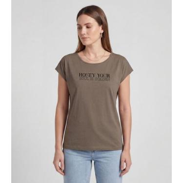 Imagem de Blusa Feminina Manga Curta Estampada Infinita Cor Verde, M, Verde