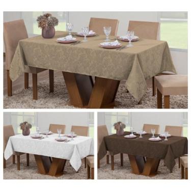 Imagem de Kit 3 Toalhas Mesa Luxo Retangular Sala Jantar 6 Lugares Jacquard - Ra