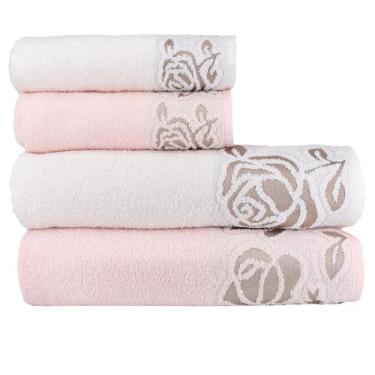 Imagem de Toalha de Banho e Toalha de Rosto Conjunto 4 Peças Guadalupe - Tecelag