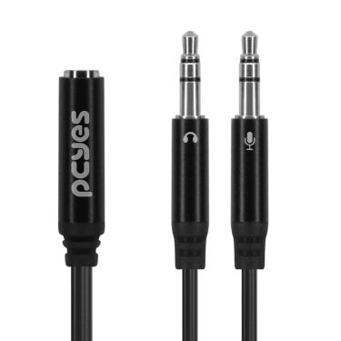 Imagem de Cabo Adaptador Y P3 Fêmea Para P2 Macho - Preto - 15cm - P3y-15