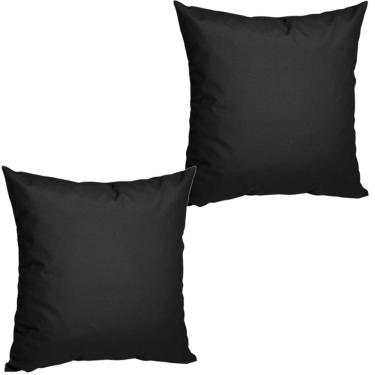 Imagem de 2 Almofadas Cheias Para Sofá Decorativas Impermeáveis Grande Preto