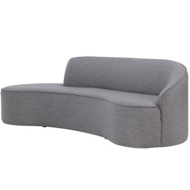 Imagem de Sofá Curvo 02 Lugares 150cm Braço Esquerdo Eron Linho Cinza Mesclado - Nexta Casa