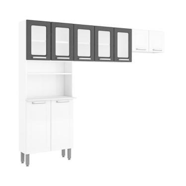 Imagem de Cozinha Completa Compacta Aço Pretobranco Múltipla Bertolini Branco/preto