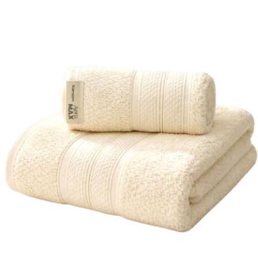 Imagem de Kit Toalha de Banho Gigante e Rosto 2 Pçs Nuvia Karsten, Pérola