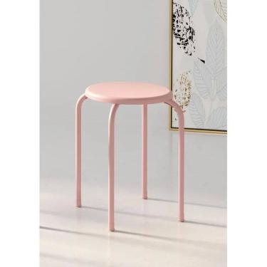 Imagem de Banco Metal Rosado Decorativo Aco - Rose Rosado
