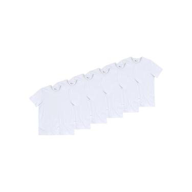 Imagem de Kit com 6 Camisetas Masculina Hering 4fv2 Branco-Masculino