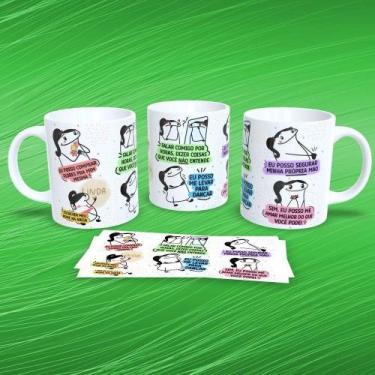 Imagem de Caneca de Porcelana 325ML Flork Musical Estampa 18 Decorada Branca Out