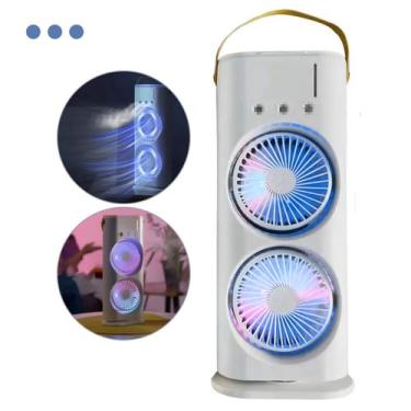 Imagem de Mini Ventilador Usb Portátil Duplo Potente Turbo Compacto Recarregável